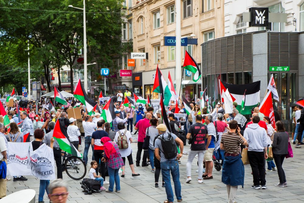 Kundgebung gegen die israelischen Annexionen