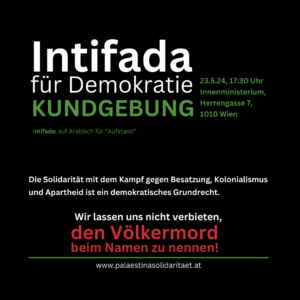 Kundgebung Wien: Intifada für Demokratie!