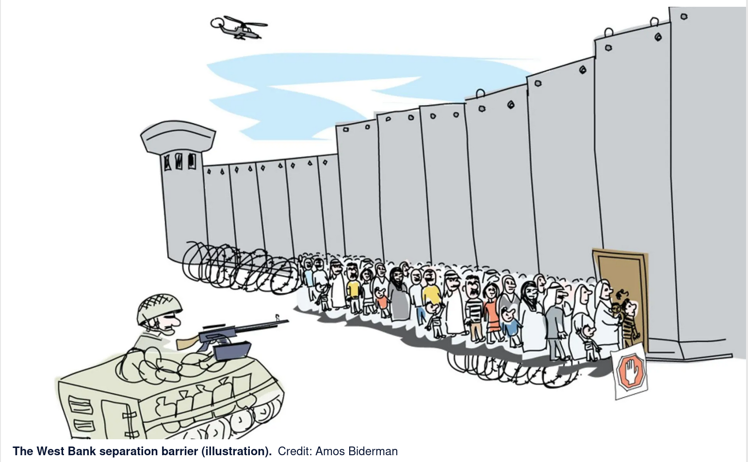 The West Bank separation barrier (illustration)