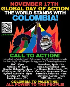 Briefübergabe bei der kolumbianischen Botschaft in Wien am Montag 17.11.25