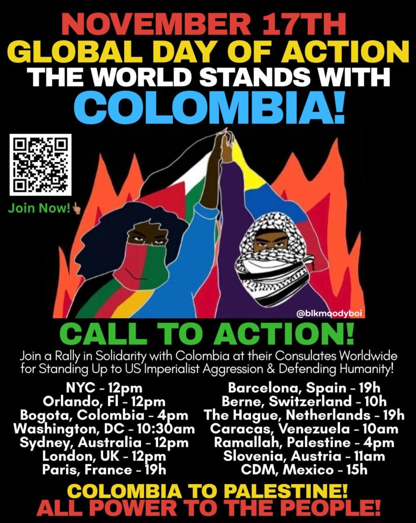 Briefübergabe bei der kolumbianischen Botschaft in Wien am Montag 17.11.25