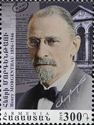 Henry Morgenthau senior auf einer armenischen Briefmarke aus dem Jahr 2015 aus der Serie „Hundert Jahre Gedenken an den Völkermord an den Armeniern”.