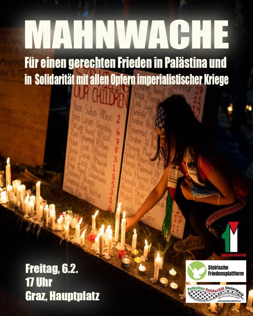 Palästina Mahnwache Graz 6.2.26