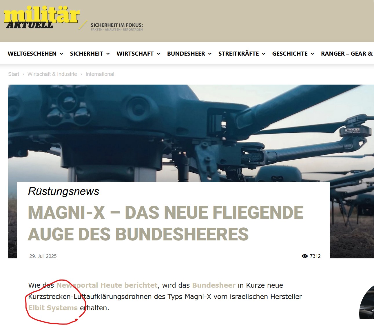 Bundesheer beschafft Elbit-Drohne Magni-X