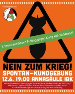 Spontankundgebung Innsbruck Nein zum Krieg.12_06_2026