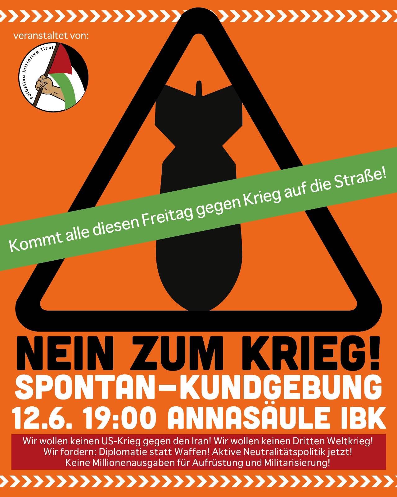 Spontankundgebung Innsbruck Nein zum Krieg.12_06_2026