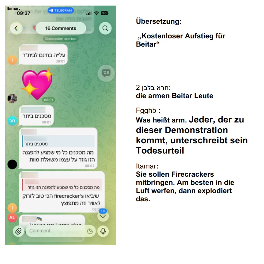 Beitar_Chats_Gewalt und Mordaufrufe_2026_08_13